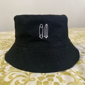 ⭐️ 3 For $25 ⭐️ Black Bucket Hat with Surfboard Design
